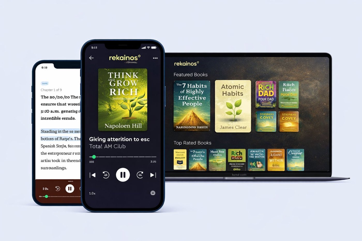 Rekainos app on phone and laptop